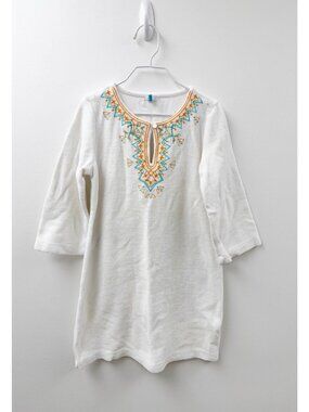 Cabana Life terry SPF girls cover up Sz 6 cotton blend Embroidered Design Dress